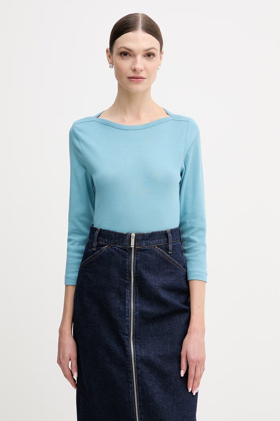 United Colors of Benetton longsleeve bawełniany bawełna niebieski 3GA8D10C4