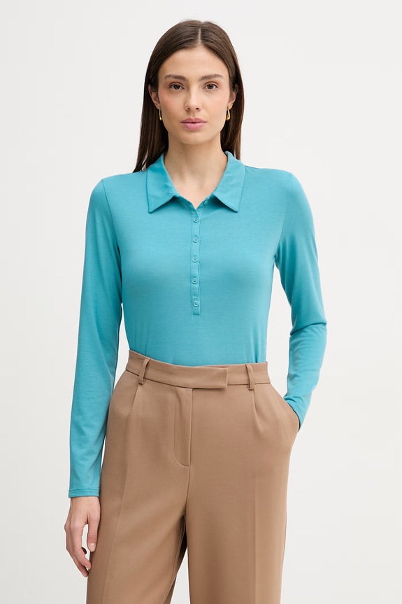 United Colors of Benetton longsleeve uni turcoaz 3TVRD3017