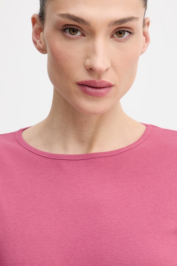 United Colors of Benetton longsleeve din bumbac roz 3GA8D10CF
