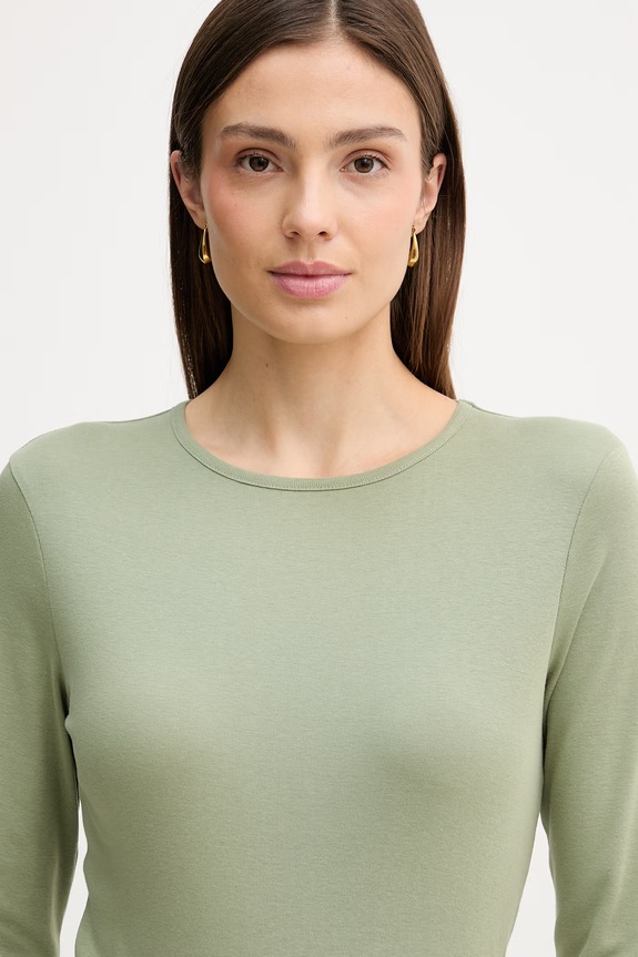 United Colors of Benetton longsleeve bawełniany zielony 3GA8D10CF