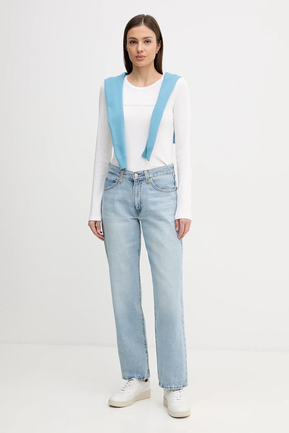 Bavlnené tričko s dlhým rukávom United Colors of Benetton 3GA8E16G0 biela SS26