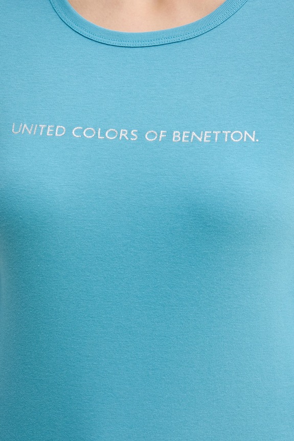 United Colors of Benetton longsleeve din bumbac 3GA8E16G0 albastru