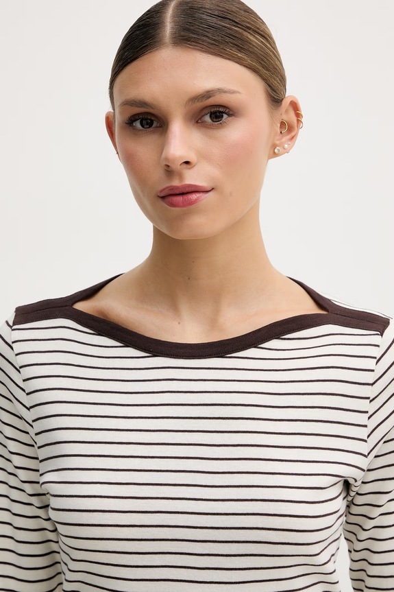 United Colors of Benetton longsleeve damski bawełniany beżowy 339PD10C4
