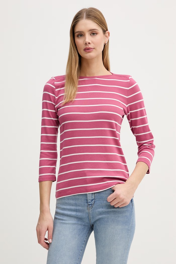 United Colors of Benetton tricou cu mânecă lungă pentru femei, din bumbac roz 339PD10C4
