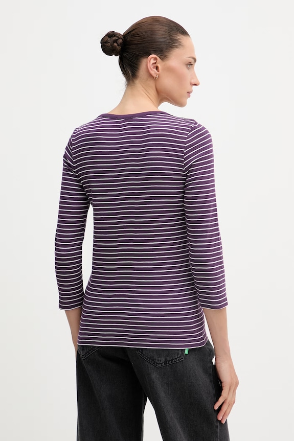 Oblečení United Colors of Benetton tričko s dlouhým rukávem dámské bavlněné 339PD10C4 fialová