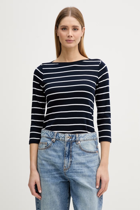 United Colors of Benetton longsleeve damski bawełniany granatowy 339PD10C4
