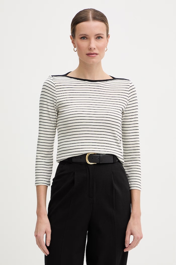 United Colors of Benetton tricou cu mânecă lungă pentru femei, din bumbac negru 339PD10C4