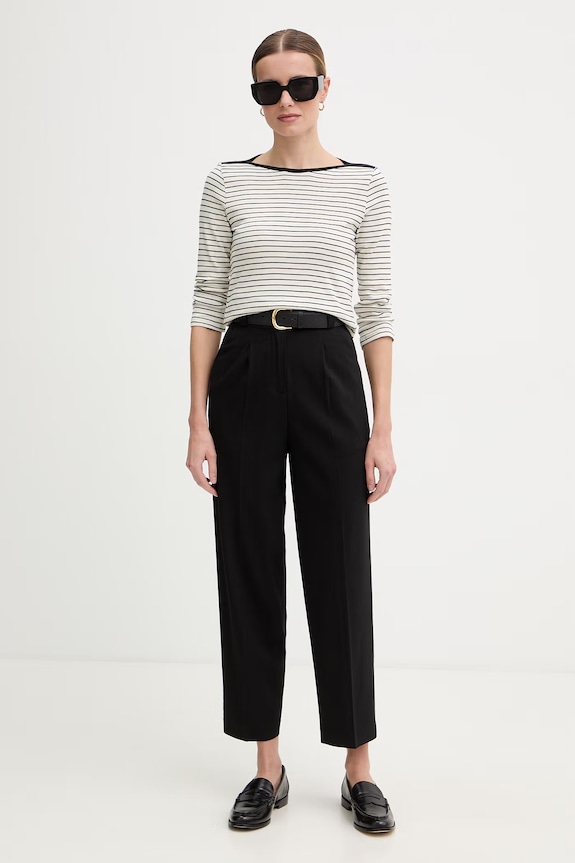 United Colors of Benetton tricou cu mânecă lungă pentru femei, din bumbac 339PD10C4 negru SS26