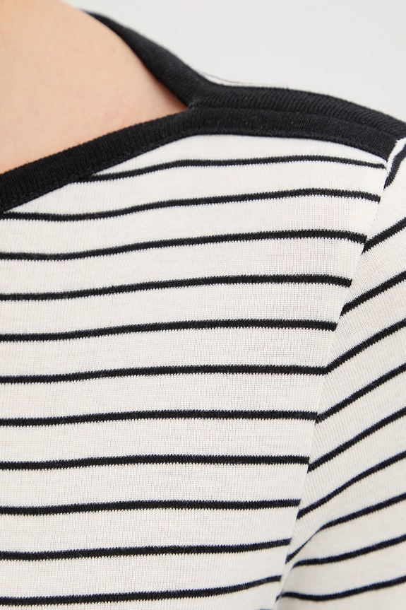 United Colors of Benetton tricou cu mânecă lungă pentru femei, din bumbac 339PD10C4 negru