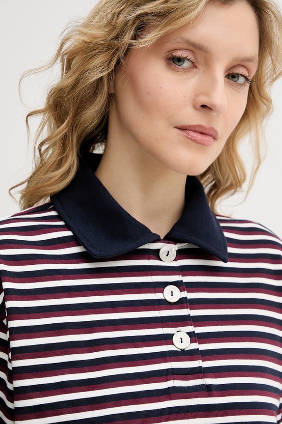 United Colors of Benetton Γυναικείο μακρυμάνικο βαμβακερό μπορντό 3UJZD3019