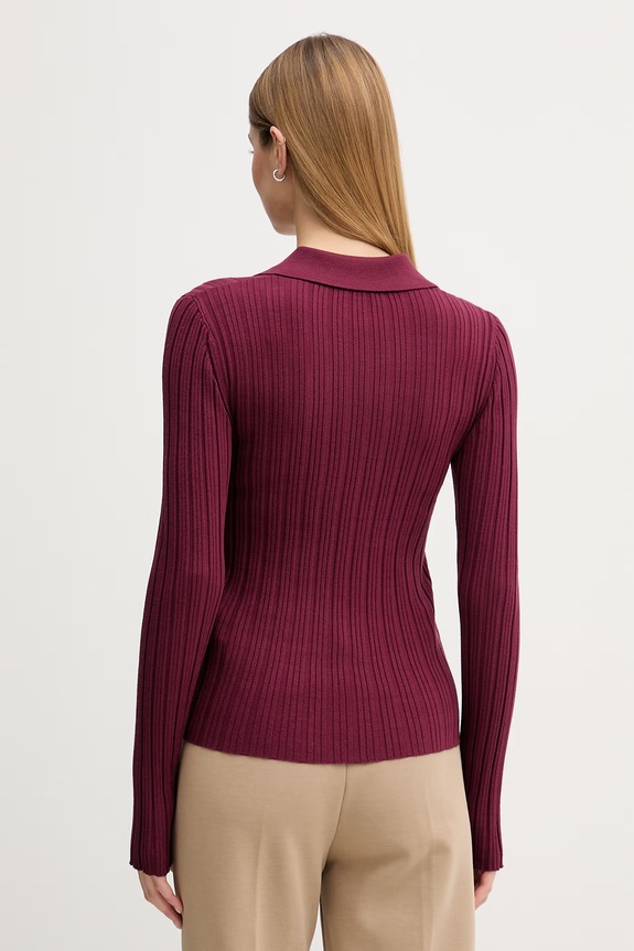 Îmbrăcăminte United Colors of Benetton polo pentru femei, cu vâscoză 1WZND301K burgundia