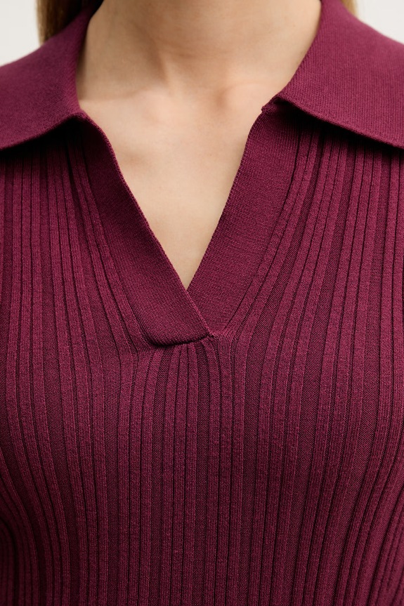 United Colors of Benetton polo pentru femei, cu vâscoză 1WZND301K burgundia