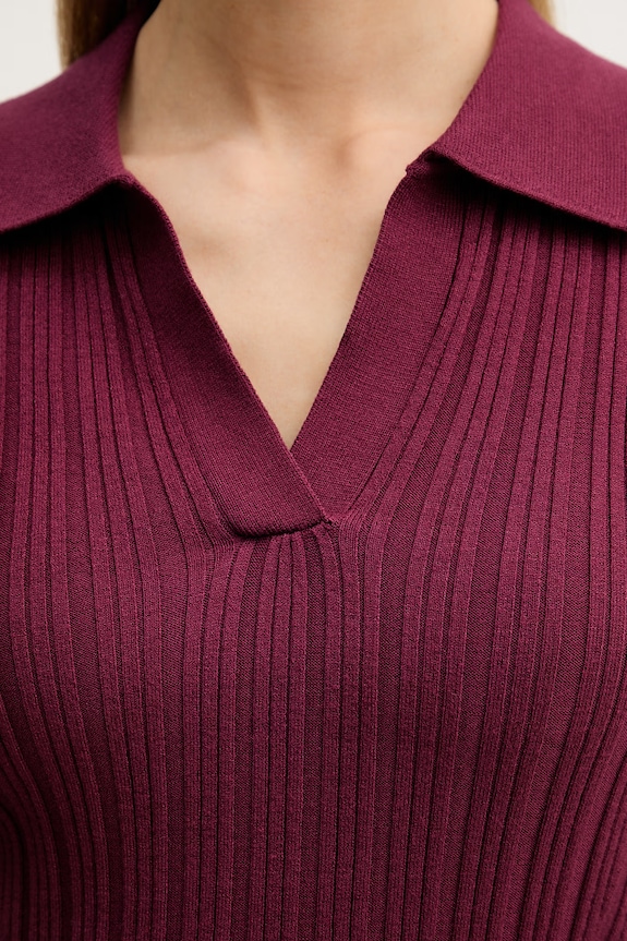 United Colors of Benetton polo pentru femei, cu vâscoză 1WZND301K burgundia