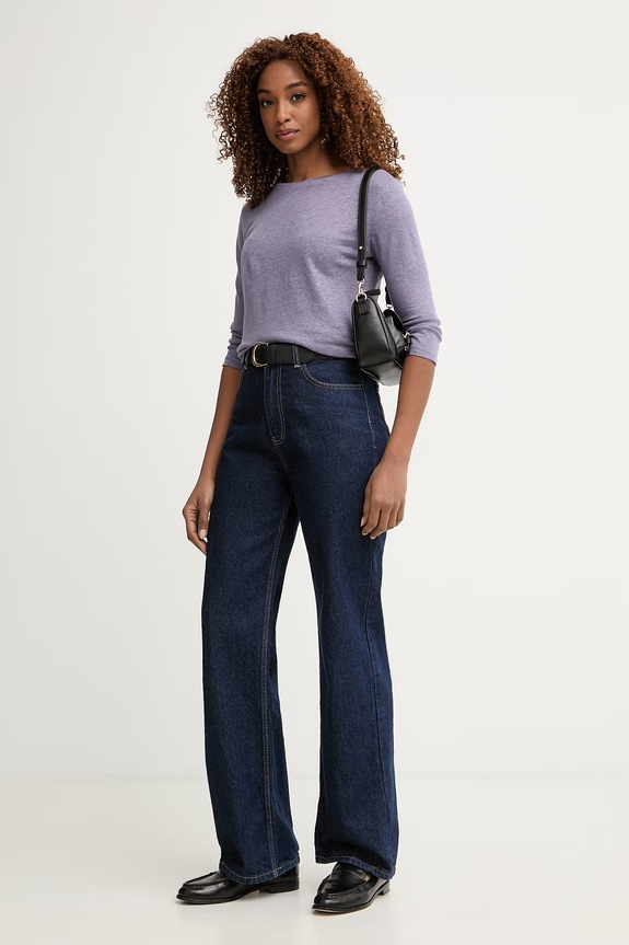 United Colors of Benetton Longsleeve pentru femei, din bumbac 3TKEE1008 violet SS26
