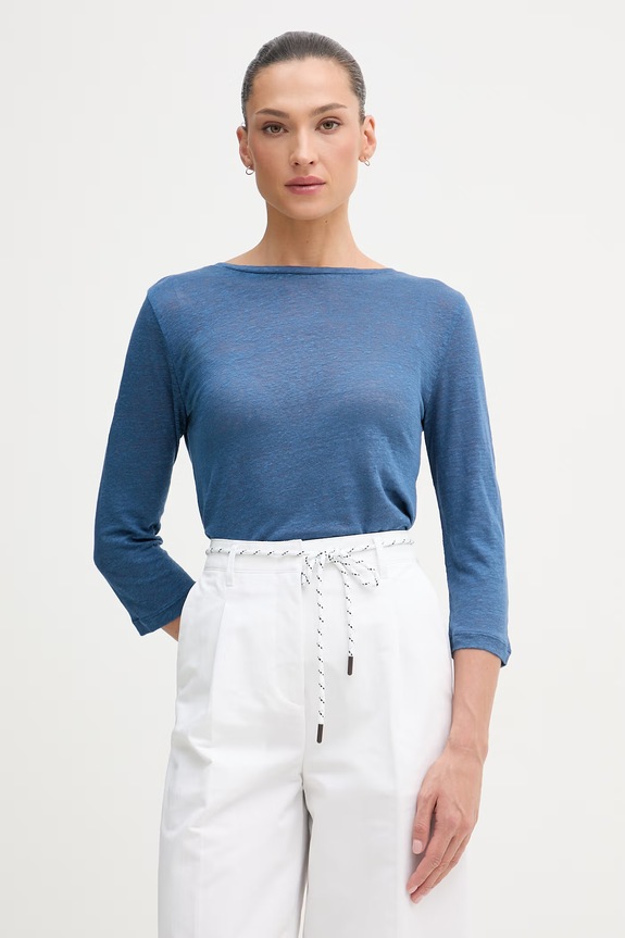 United Colors of Benetton longsleeve damski bawełniany granatowy 3TKEE1008
