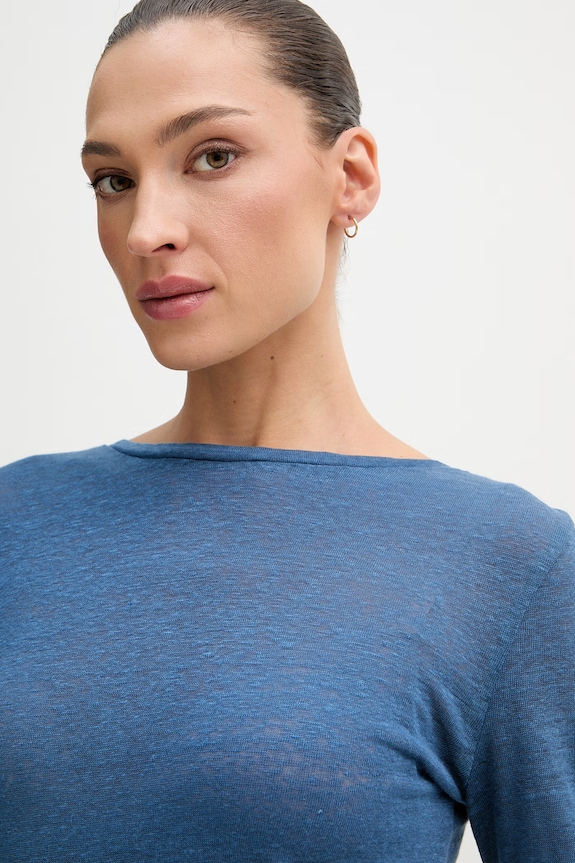 United Colors of Benetton longsleeve damski bawełniany granatowy 3TKEE1008