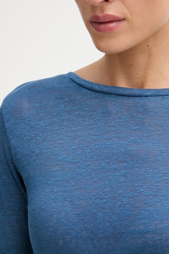 United Colors of Benetton longsleeve damski bawełniany 3TKEE1008 granatowy