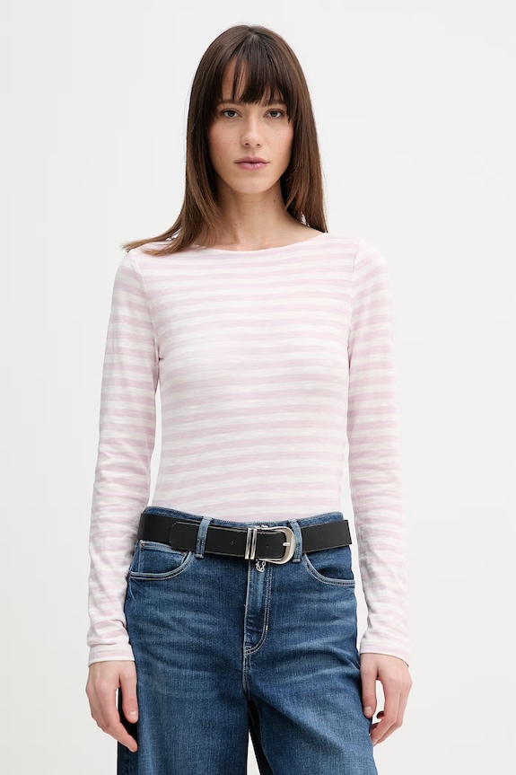 Marc O'Polo top a maniche lunghe in cotone regolare rosa 5000013281