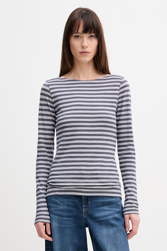 Marc O'Polo top a maniche lunghe in cotone regolare grigio 5000013281