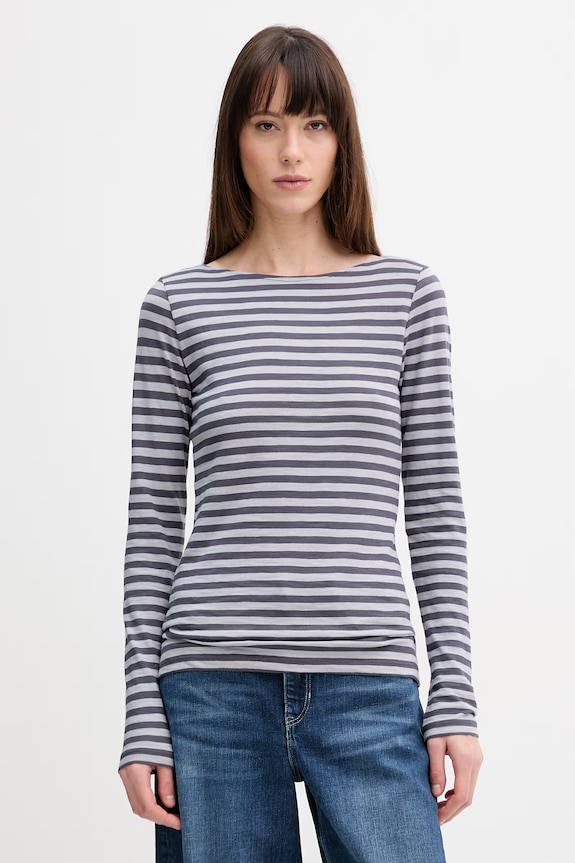 Marc O'Polo top a maniche lunghe in cotone regolare grigio 5000013281