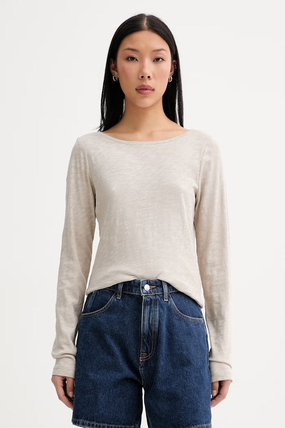 Marc O'Polo longsleeve damski bawełniany beżowy 5000013285