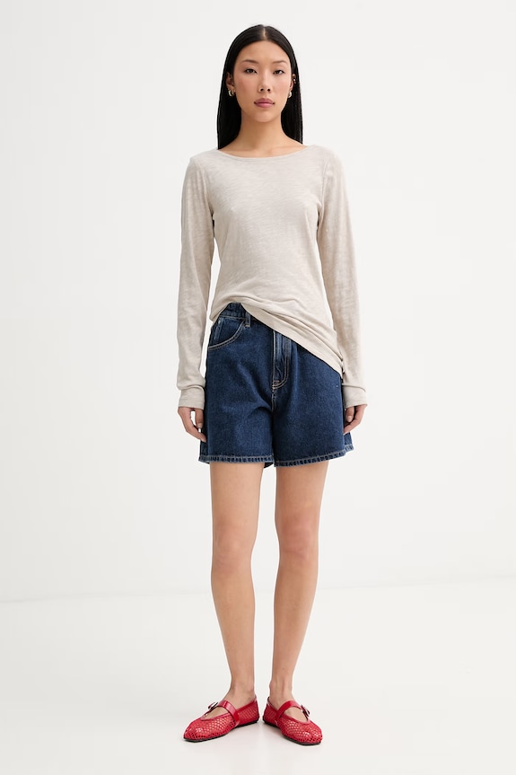 Marc O'Polo longsleeve damski bawełniany 5000013285 beżowy SS26