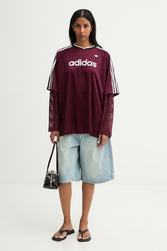 adidas Originals longsleeve damski LACE LS JERSEY KC6432 bordowy SS26