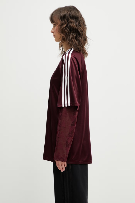Tričko s dlouhým rukávem adidas Originals LACE LS JERSEY KC6432 burgundské SS26