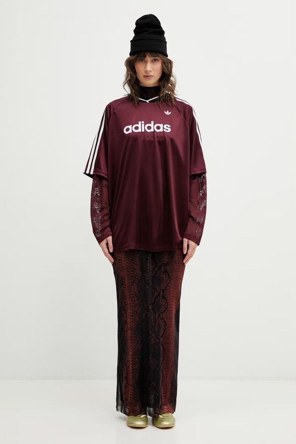 Tričko s dlouhým rukávem adidas Originals LACE LS JERSEY KC6432 burgundské