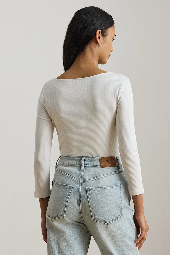 Lauren Ralph Lauren longsleeve damski z modalem 200P09082 biały SS26