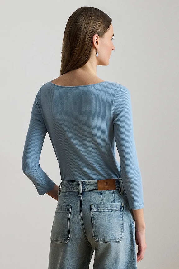 Lauren Ralph Lauren longsleeve damski z modalem 200P09082 niebieski SS26