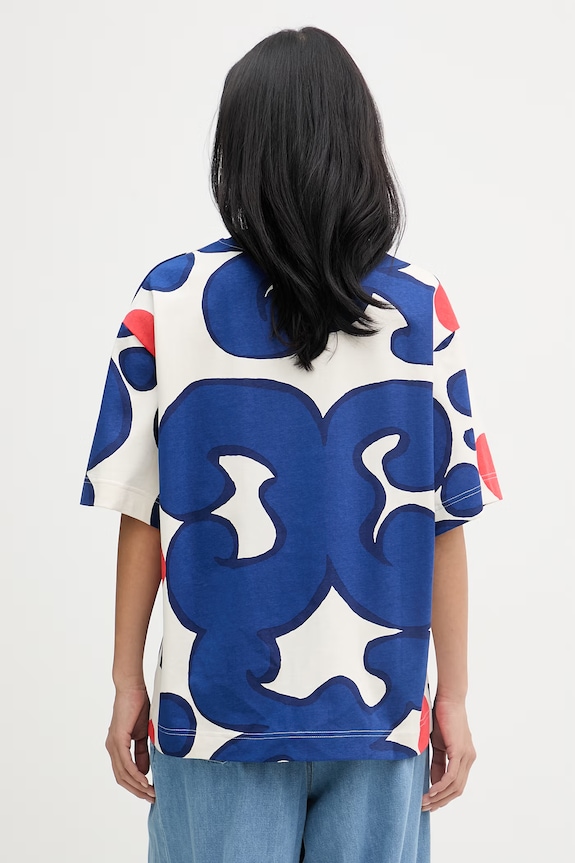Odzież Marimekko T-shirt damski bawełniany 095069 niebieski