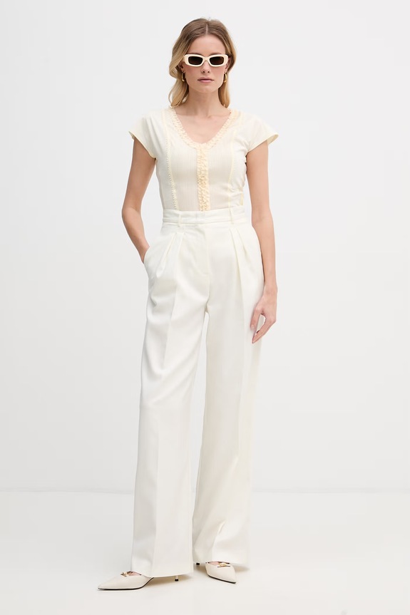 Max&Co. bluzka damska bawełniana MCOGESTRO 2616951023200 żółty SS26