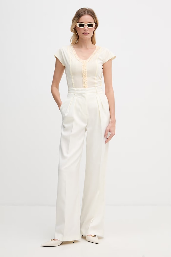 Max&Co. bluzka damska bawełniana MCOGESTRO 2616951023200 żółty SS26