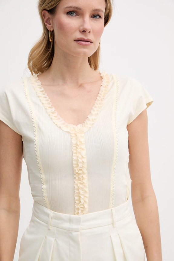 Max&Co. bluzka damska bawełniana MCOGESTRO żółty 2616951023200