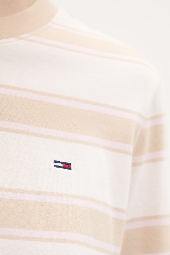 Tommy Jeans Tričko s dlhým rukávom dámske bavlnené DW0DW21835 béžová