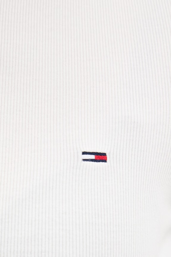 Tommy Jeans tričko s dlouhým rukávem dámské bavlněné s elastanem DW0DW22783 béžová