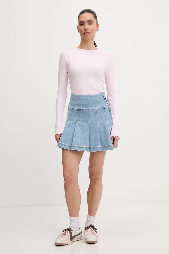 Tommy Jeans μακρυμάνικο γυναικείο βαμβάκι με ελαστάν DW0DW22783 ροζ SS26