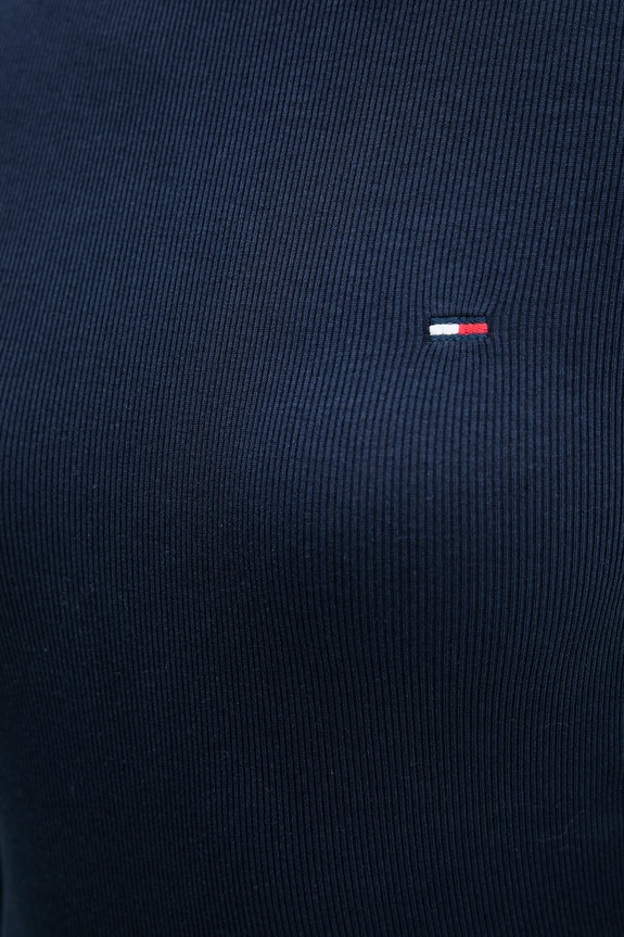 Tommy Jeans majica z dolgimi rokavi ženska bombažna z elastanom DW0DW22783 mornarsko modra