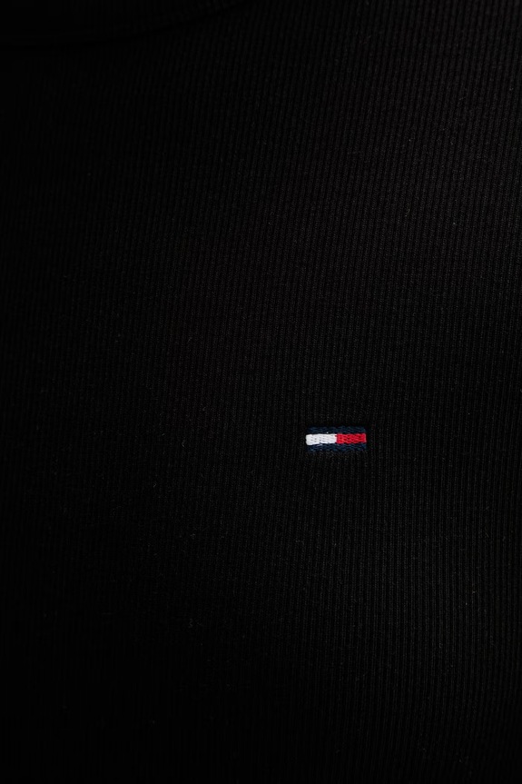 Tommy Jeans γυναικείο μακρυμάνικο βαμβακερό με ελαστάν DW0DW22783 μαύρο