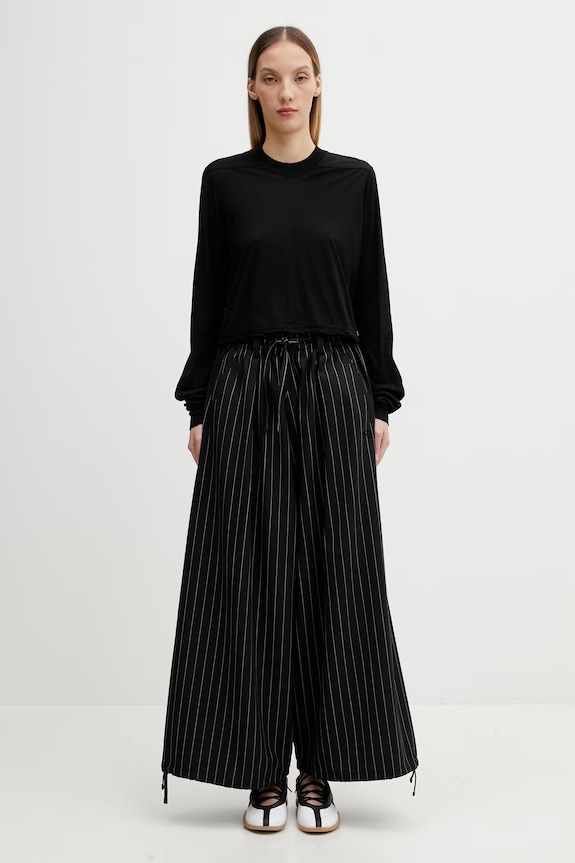 Rick Owens DRKSHDW longsleeve bawełniany Level DS01F4200.BH czarny