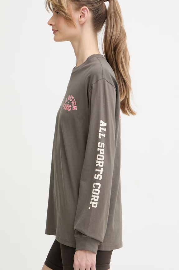 P.E Nation longsleeve damski bawełniany Inbound brązowy 261L126