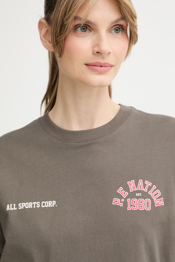P.E Nation longsleeve damski bawełniany Inbound 261L126 brązowy