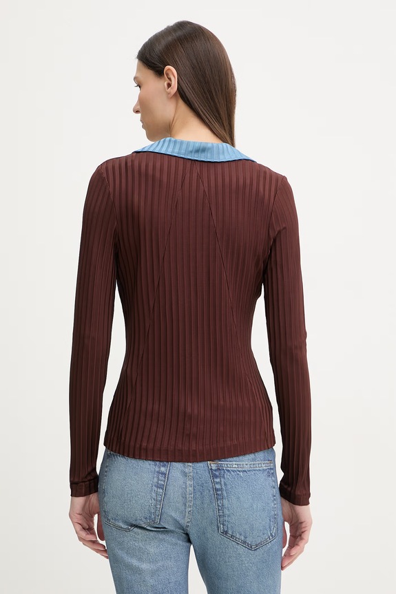 Îmbrăcăminte rag & bone longsleeve pentru femei, din vâscoză Luca RE1F25HT1VW maro