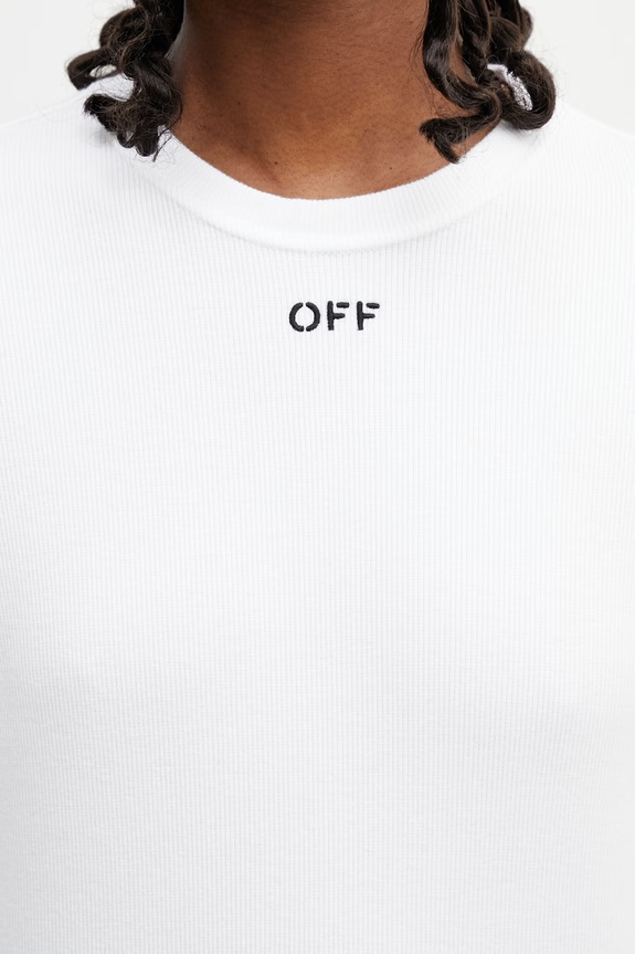Off-White longsleeve damski bawełniany Off Stamp biały 2AD136S26JER001