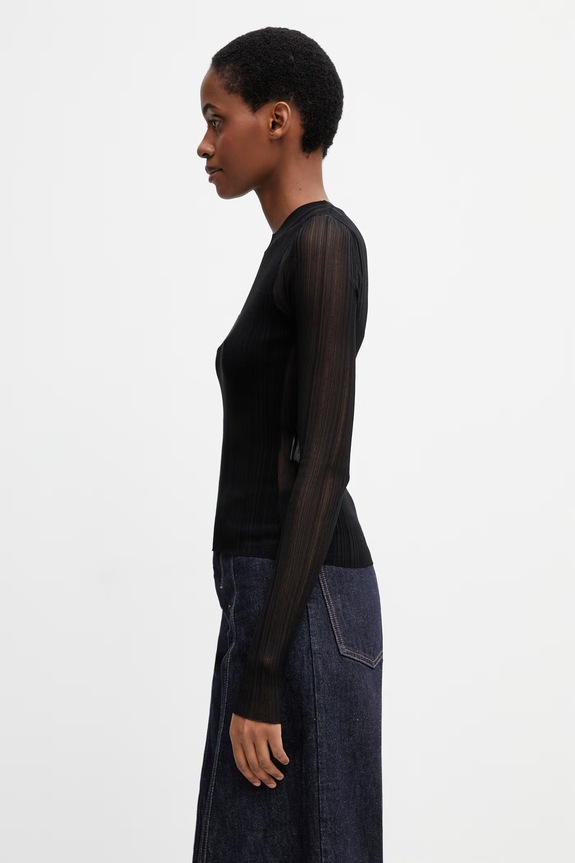Sportmax Spxbuono блуза дамска с вискоза с изчистена шарка 2612361071600 черен SS26