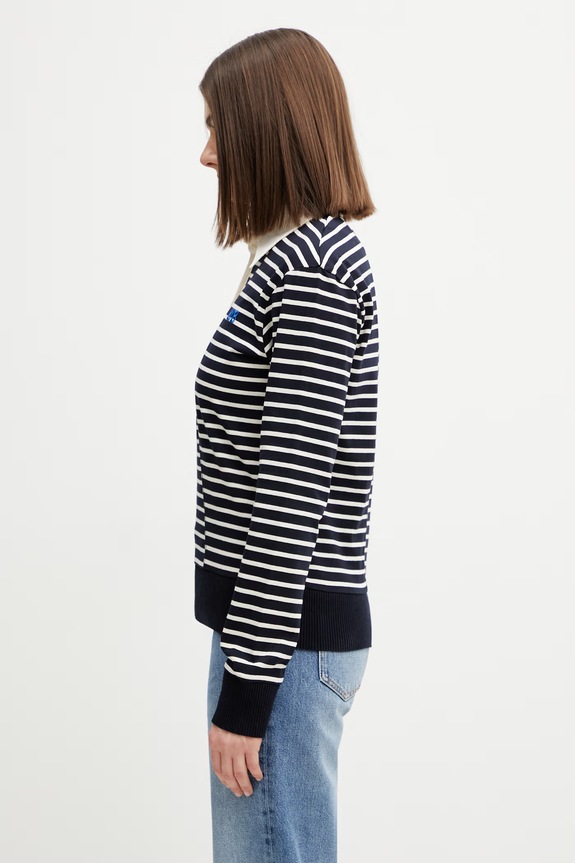 Wales Bonner a maniche lunghe da donna in cotone WS26JE18.JE02.591 blu navy SS26