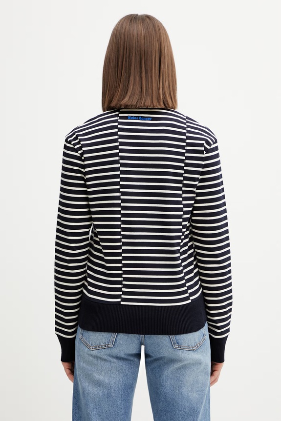 Abbigliamento Wales Bonner a maniche lunghe da donna in cotone WS26JE18.JE02.591 blu navy