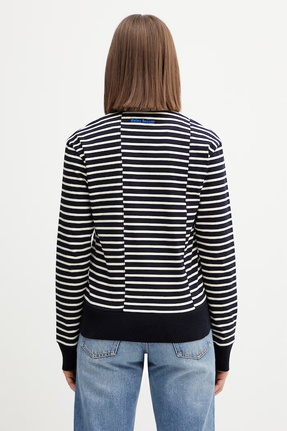 Abbigliamento Wales Bonner a maniche lunghe da donna in cotone WS26JE18.JE02.591 blu navy