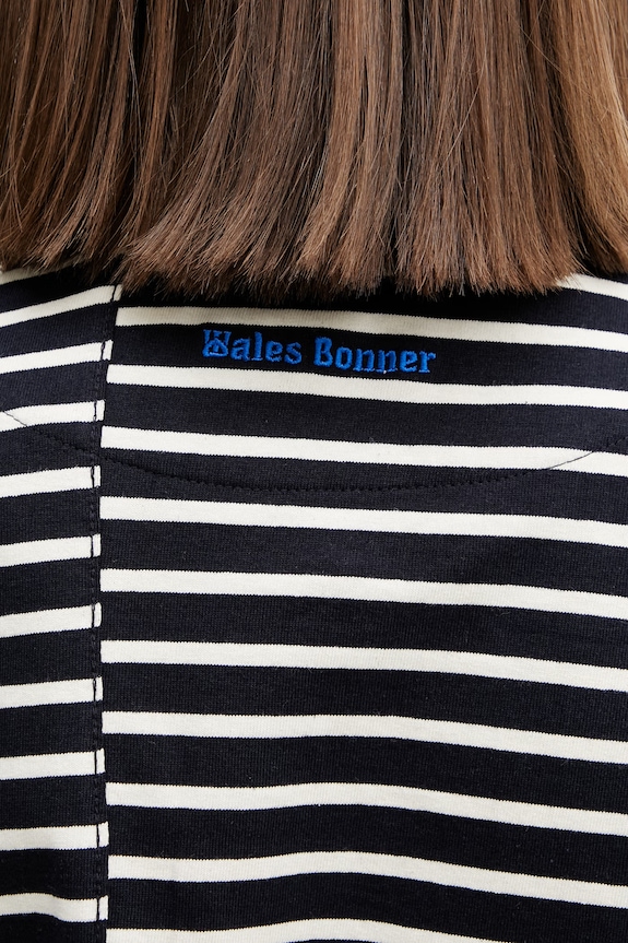 Wales Bonner a maniche lunghe da donna in cotone WS26JE18.JE02.591 blu navy